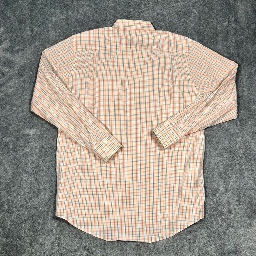 Southern Tide Button Down Shirt Mens Large Tattersall Check Orange Yellow Blue - Picture 10 of 14